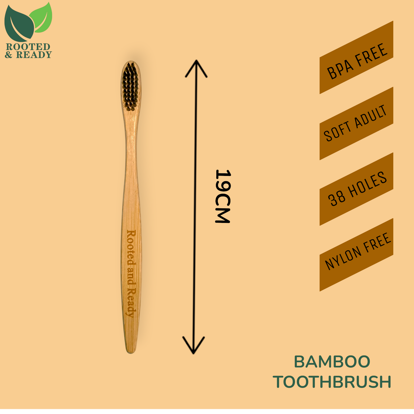 Pack of 8 Bamboo Toothbrush | Eco-Friendly | Soft BPA-Free Bristles