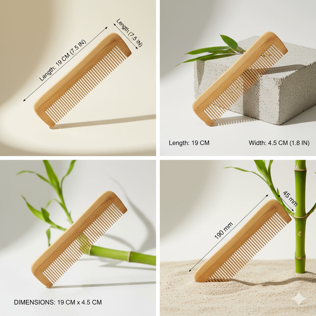 Natural Neem Wood Comb – Anti-Bacterial & Eco-Friendly
